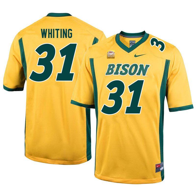 Men #31 Nathan Whiting North Dakota State Bison College Football Jerseys Sale-Yellow